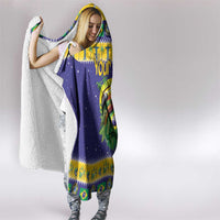Personalized Brazil Christmas Hooded Blanket Toco Toucan with Brazil Flag