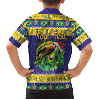 Personalized Brazil Christmas Kid Hawaiian Shirt Toco Toucan with Brazil Flag - Wonder Print Shop