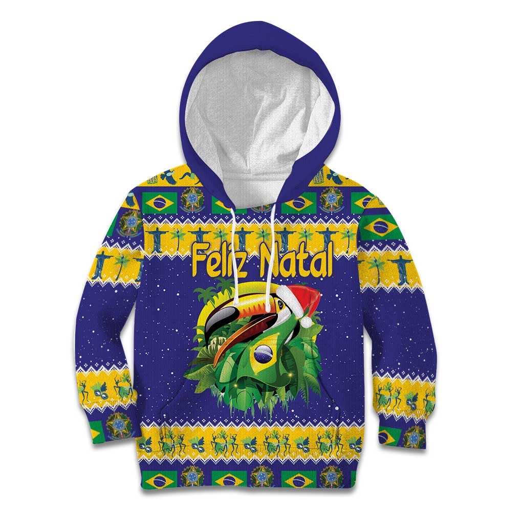 Personalized Brazil Christmas Kid Hoodie Toco Toucan with Brazil Flag - Wonder Print Shop