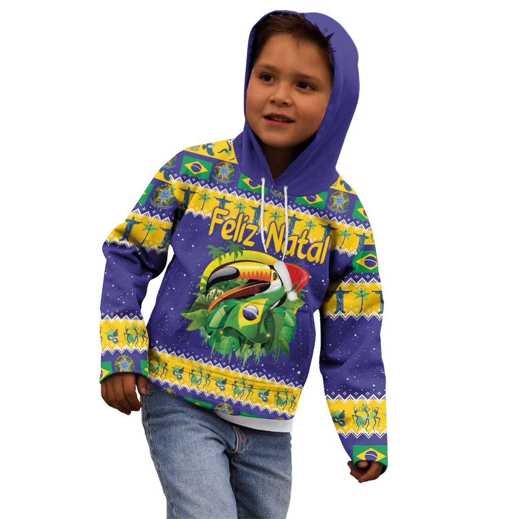 Personalized Brazil Christmas Kid Hoodie Toco Toucan with Brazil Flag - Wonder Print Shop