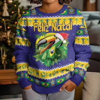 Personalized Brazil Christmas Kid Ugly Christmas Sweater Toco Toucan with Brazil Flag - Wonder Print Shop