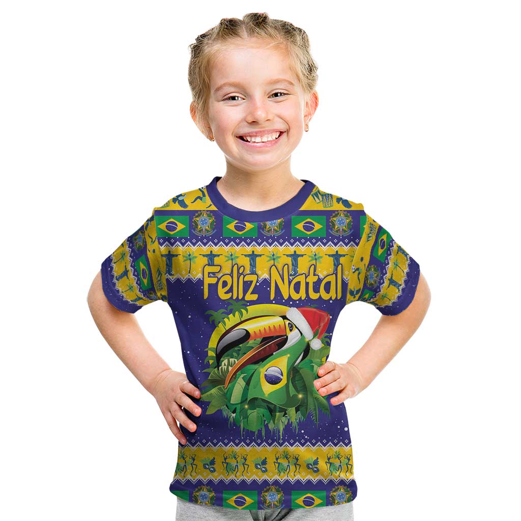 Personalized Brazil Christmas Kid T Shirt Toco Toucan with Brazil Flag - Wonder Print Shop