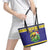 Personalized Brazil Christmas Leather Tote Bag Toco Toucan with Brazil Flag - Wonder Print Shop