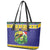 Personalized Brazil Christmas Leather Tote Bag Toco Toucan with Brazil Flag - Wonder Print Shop