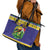 Personalized Brazil Christmas Leather Tote Bag Toco Toucan with Brazil Flag - Wonder Print Shop