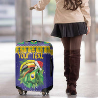 Personalized Brazil Christmas Luggage Cover Toco Toucan with Brazil Flag - Wonder Print Shop