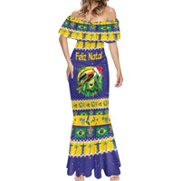 Personalized Brazil Christmas Mermaid Dress Toco Toucan with Brazil Flag - Wonder Print Shop
