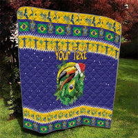 Personalized Brazil Christmas Quilt Toco Toucan with Brazil Flag - Wonder Print Shop