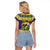 Personalized Brazil Christmas Raglan Cropped T Shirt Toco Toucan with Brazil Flag - Wonder Print Shop