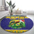 Personalized Brazil Christmas Round Carpet Toco Toucan with Brazil Flag