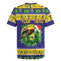 Personalized Brazil Christmas Rugby Jersey Toco Toucan with Brazil Flag - Wonder Print Shop