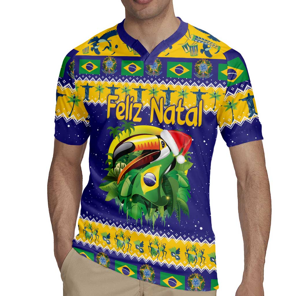 Personalized Brazil Christmas Rugby Jersey Toco Toucan with Brazil Flag - Wonder Print Shop