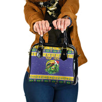Personalized Brazil Christmas Shoulder Handbag Toco Toucan with Brazil Flag
