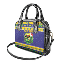Personalized Brazil Christmas Shoulder Handbag Toco Toucan with Brazil Flag