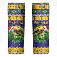 Personalized Brazil Christmas Skinny Tumbler Toco Toucan with Brazil Flag - Wonder Print Shop