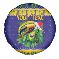 Personalized Brazil Christmas Spare Tire Cover Toco Toucan with Brazil Flag - Wonder Print Shop