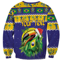 Personalized Brazil Christmas Sweatshirt Toco Toucan with Brazil Flag - Wonder Print Shop