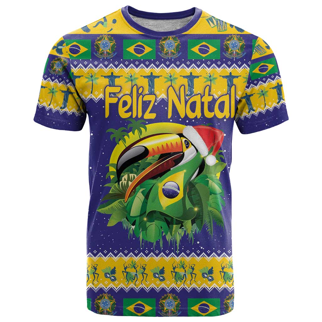 Personalized Brazil Christmas T Shirt Toco Toucan with Brazil Flag - Wonder Print Shop