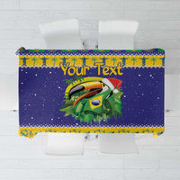Personalized Brazil Christmas Tablecloth Toco Toucan with Brazil Flag - Wonder Print Shop