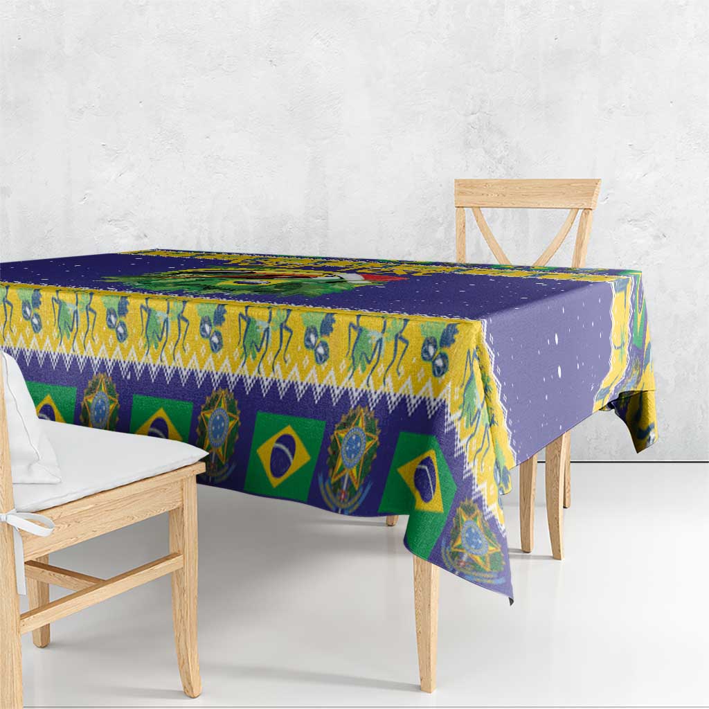 Personalized Brazil Christmas Tablecloth Toco Toucan with Brazil Flag - Wonder Print Shop