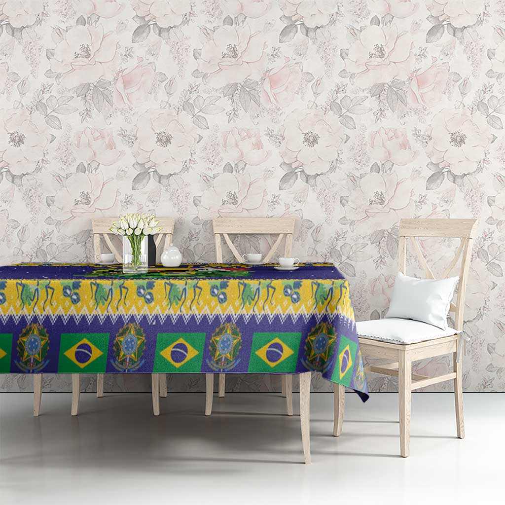 Personalized Brazil Christmas Tablecloth Toco Toucan with Brazil Flag - Wonder Print Shop