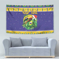 Personalized Brazil Christmas Tapestry Toco Toucan with Brazil Flag - Wonder Print Shop