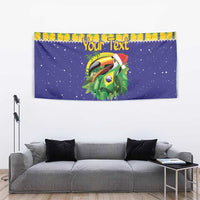 Personalized Brazil Christmas Tapestry Toco Toucan with Brazil Flag - Wonder Print Shop