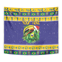 Personalized Brazil Christmas Tapestry Toco Toucan with Brazil Flag - Wonder Print Shop