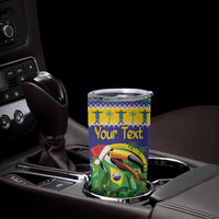 Personalized Brazil Christmas Tumbler Cup Toco Toucan with Brazil Flag - Wonder Print Shop