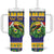 Personalized Brazil Christmas Tumbler With Handle Toco Toucan with Brazil Flag - Wonder Print Shop
