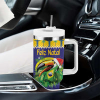 Personalized Brazil Christmas Tumbler With Handle Toco Toucan with Brazil Flag - Wonder Print Shop
