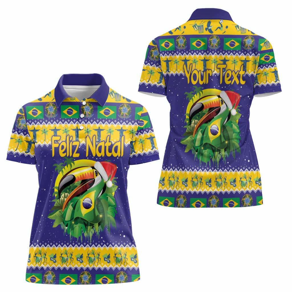 Personalized Brazil Christmas Women Polo Shirt Toco Toucan with Brazil Flag - Wonder Print Shop