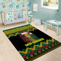 Jamaica Reggae Lion Christmas Area Rug Kente Pattern Meri Krismiss - Wonder Print Shop