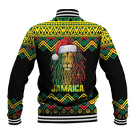 Jamaica Reggae Lion Christmas Baseball Jacket Kente Pattern Meri Krismiss - Wonder Print Shop