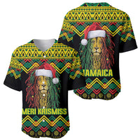 Jamaica Reggae Lion Christmas Baseball Jersey Kente Pattern Meri Krismiss - Wonder Print Shop