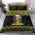 Jamaica Reggae Lion Christmas Bedding Set Kente Pattern Meri Krismiss - Wonder Print Shop