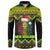 Jamaica Reggae Lion Christmas Button Sweatshirt Kente Pattern Meri Krismiss - Wonder Print Shop
