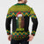 Jamaica Reggae Lion Christmas Button Sweatshirt Kente Pattern Meri Krismiss - Wonder Print Shop