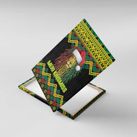 Jamaica Reggae Lion Christmas Canvas Wall Art Kente Pattern Meri Krismiss - Wonder Print Shop