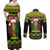 Jamaica Reggae Lion Christmas Couples Matching Off Shoulder Maxi Dress and Long Sleeve Button Shirt Kente Pattern Meri Krismiss - Wonder Print Shop