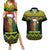 Jamaica Reggae Lion Christmas Couples Matching Summer Maxi Dress and Hawaiian Shirt Kente Pattern Meri Krismiss - Wonder Print Shop