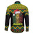Jamaica Reggae Lion Christmas Family Matching Off The Shoulder Long Sleeve Dress and Hawaiian Shirt Kente Pattern Meri Krismiss - Wonder Print Shop