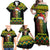 Jamaica Reggae Lion Christmas Family Matching Off Shoulder Maxi Dress and Hawaiian Shirt Kente Pattern Meri Krismiss - Wonder Print Shop