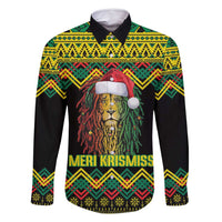 Jamaica Reggae Lion Christmas Family Matching Off Shoulder Short Dress and Hawaiian Shirt Kente Pattern Meri Krismiss - Wonder Print Shop