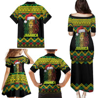 Jamaica Reggae Lion Christmas Family Matching Puletasi and Hawaiian Shirt Kente Pattern Meri Krismiss - Wonder Print Shop