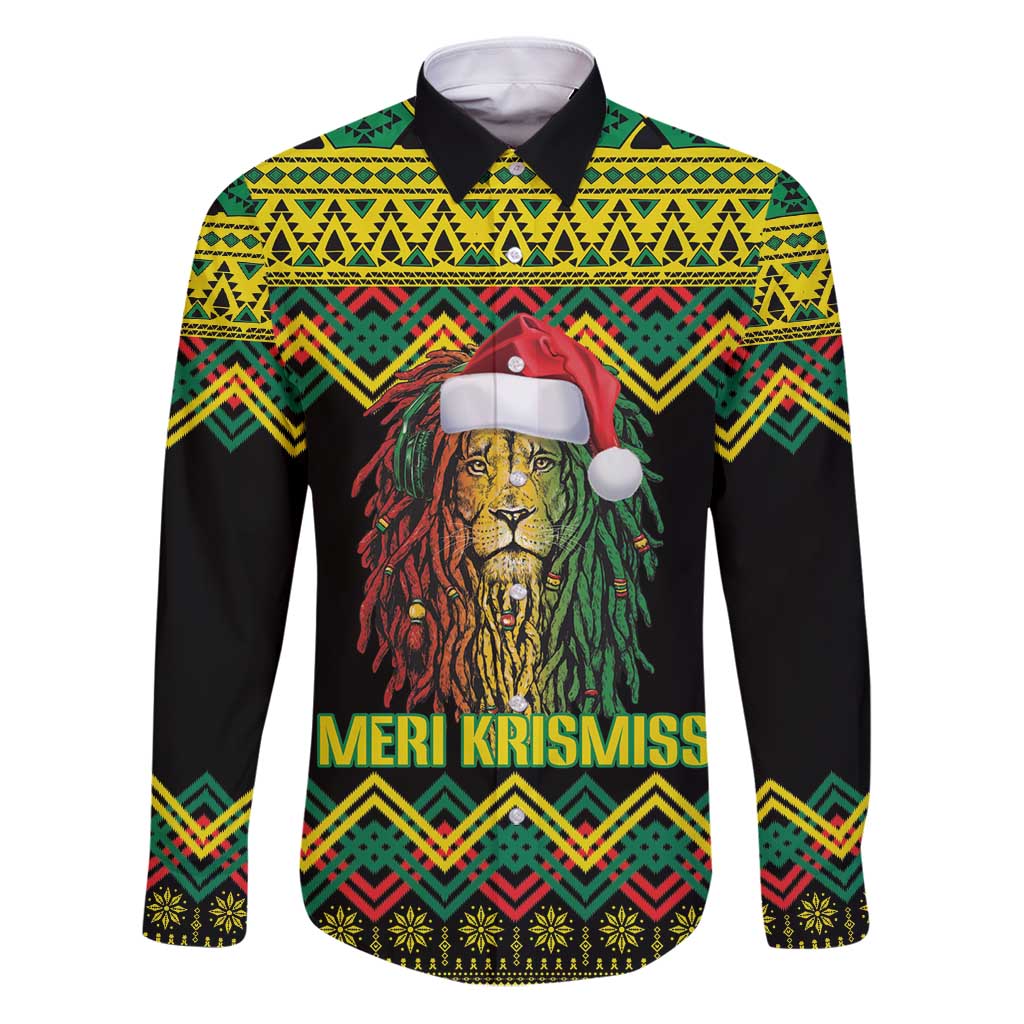 Jamaica Reggae Lion Christmas Family Matching Puletasi and Hawaiian Shirt Kente Pattern Meri Krismiss - Wonder Print Shop