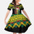 Jamaica Reggae Lion Christmas Family Matching Short Sleeve Bodycon Dress and Hawaiian Shirt Kente Pattern Meri Krismiss - Wonder Print Shop