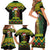 Jamaica Reggae Lion Christmas Family Matching Short Sleeve Bodycon Dress and Hawaiian Shirt Kente Pattern Meri Krismiss - Wonder Print Shop
