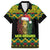 Jamaica Reggae Lion Christmas Family Matching Short Sleeve Bodycon Dress and Hawaiian Shirt Kente Pattern Meri Krismiss - Wonder Print Shop