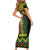 Jamaica Reggae Lion Christmas Family Matching Short Sleeve Bodycon Dress and Hawaiian Shirt Kente Pattern Meri Krismiss - Wonder Print Shop